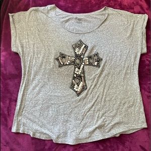 Lane Bryant Bedazzled Cross Shirt size 18/20